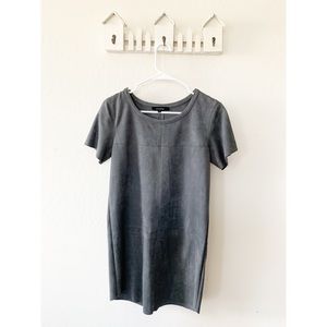 Olivaceous Faux Suede Mini Dress